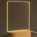 Wood Table Lamp Night Light with Message Board
