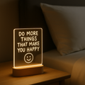 Wood Table Lamp Night Light with Message Board
